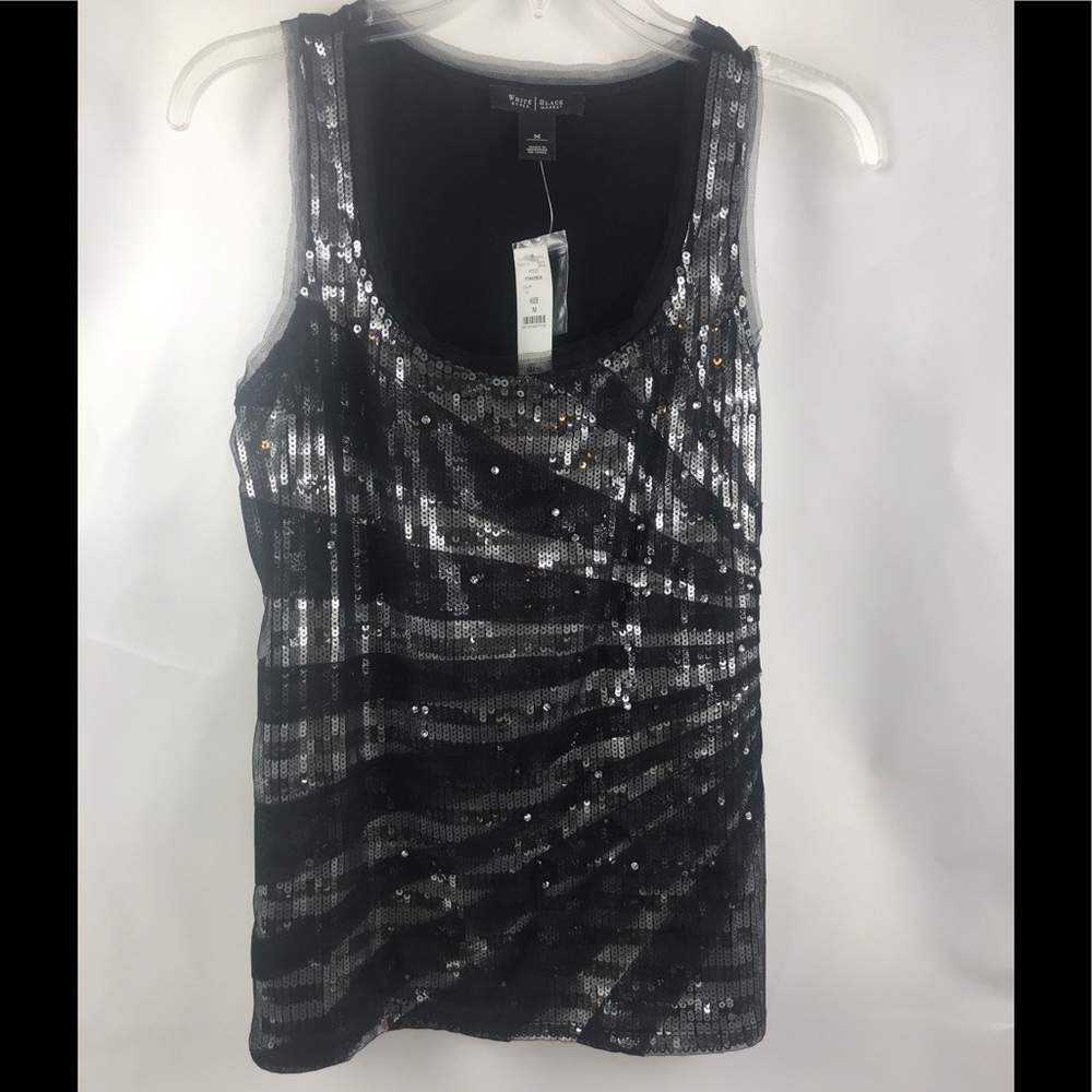 White House Black Market Black Top Sequined
